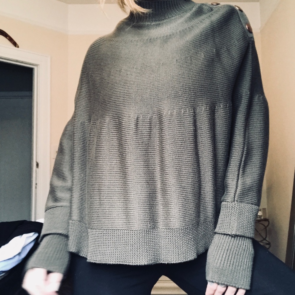 Forrest green pancho